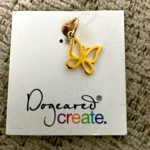 NWT Retired Dogeared 24k Gold Dipped Sterling Silver Butterfly Charm